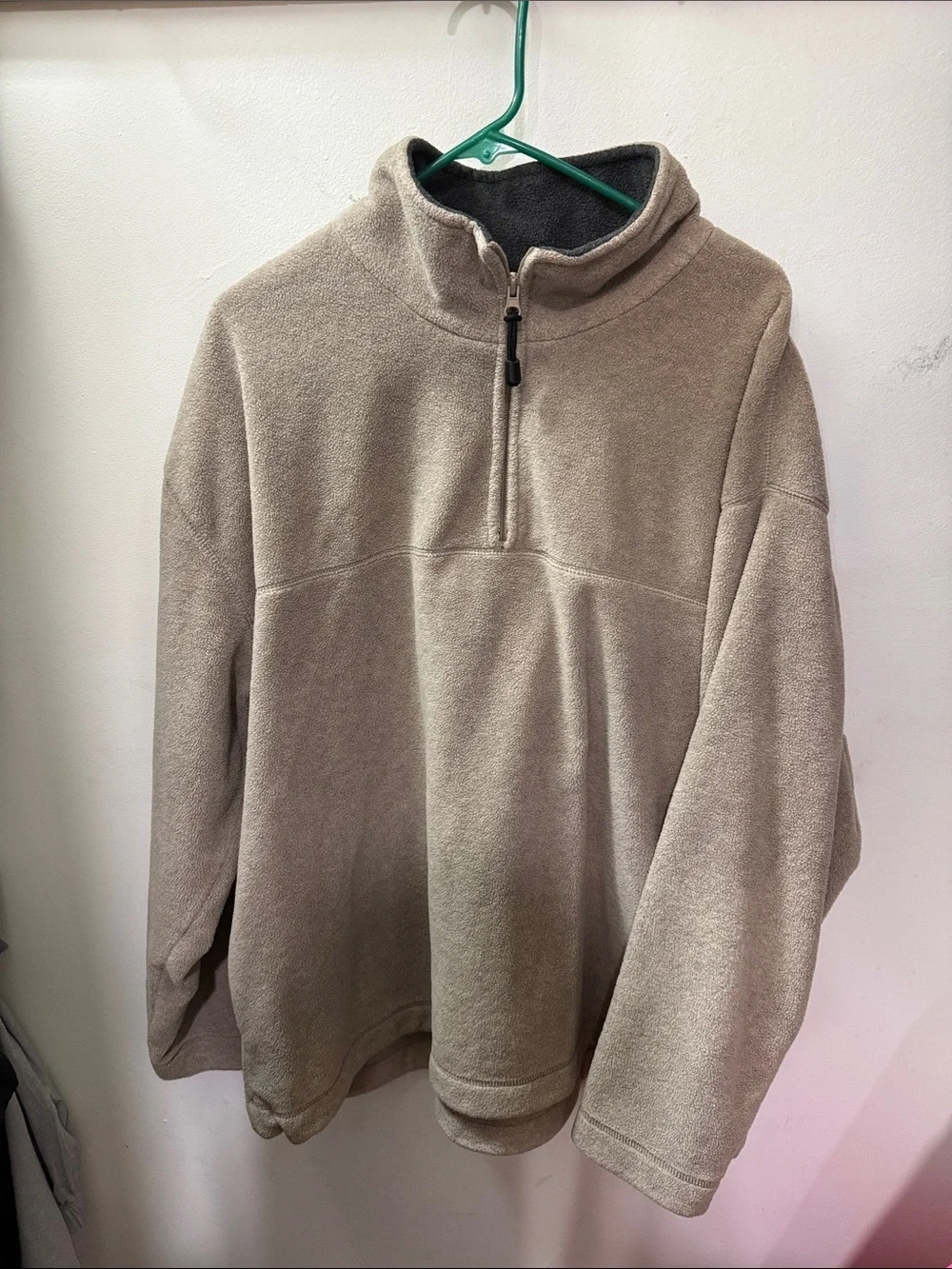 St. John's Bay Men's Zip-Up Fleece Pullover - Taupe
